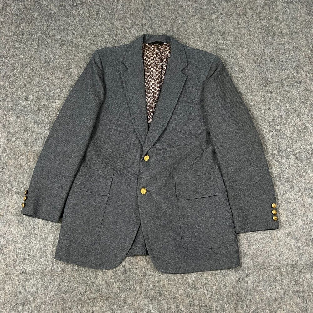 Cricketeer Men's Blazer Size 40R Gray Single Breasted 2 Button Pockets Wool Coat